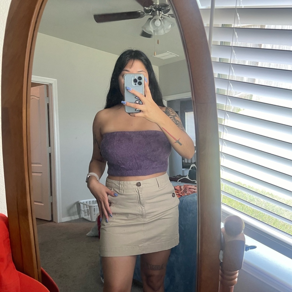 💗Forever 21 purple fuzzy tube top